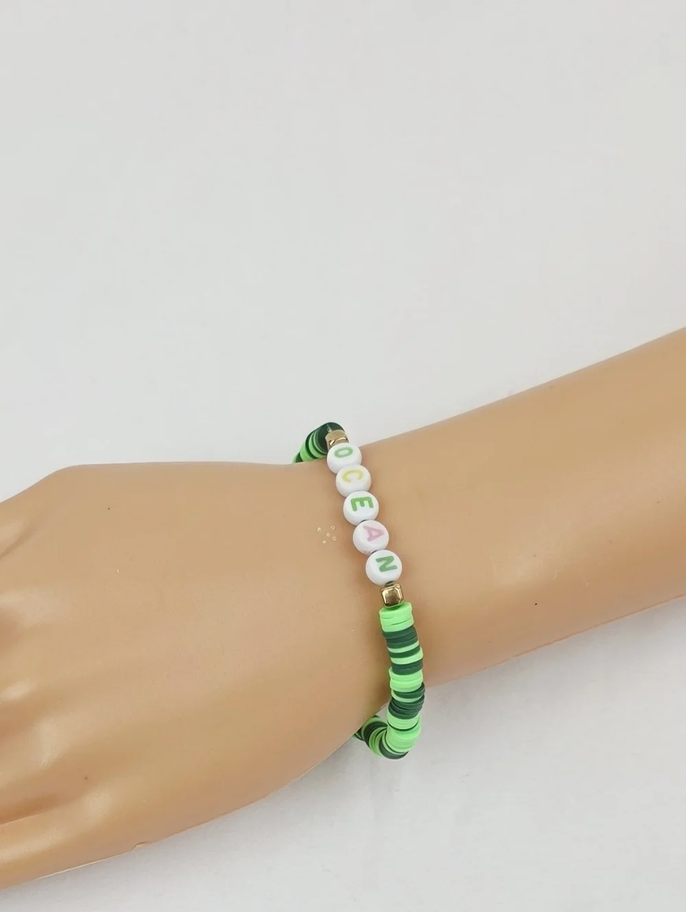 Handmade Clay Bead Ocean Bracelet